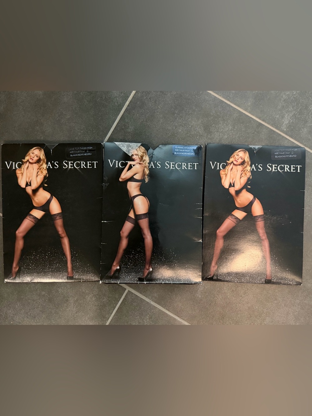 Victoria's Secret Black Stockings - set of 3 size C